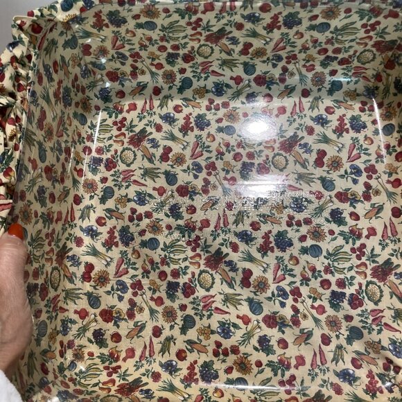 Peterboro Basket Co Divided Caddy Buffet Server Fabric Plastic Liners Farmhouse - Picture 8 of 14